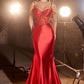 Satin Fitted Sexy Mermaid Gown by Cinderella Divine CD820 - Special Occasion