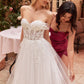 Embroidered Strapless A-Line Bridal Gown by Cinderella Divine - CD827W