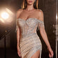 Embellished Off The Shoulder Gown by Cinderella Divine CD848 - Special Occasion/Curves