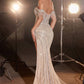 Embellished Off The Shoulder Gown by Cinderella Divine CD848 - Special Occasion/Curves