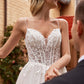 Appliqued Lace & Tulle A-Line Bridal Gown by Ladivine CD854W