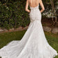 Layered Lace Keyhole Neckline Mermaid Bridal Gown by Ladivine CD856W