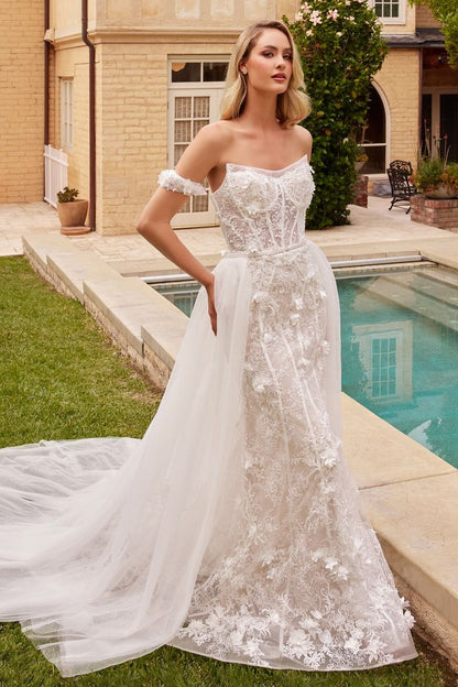 Strapless Off The Shoulder Bridal Gown by Ladivine CD861W