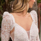 Lace V-Neckline with Removable Sleeves Bridal Gown by Ladivine CD862W