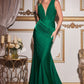 Fitted Stretch Wrap Jersey Gown by Cinderella Divine - CD912- Special Occasion/Curves