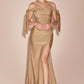 Off the Shoulder Fitted Stretch Jersey Dress by Cinderella Divine CD943 - Special Occasion