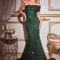 Sequin One Shoulder Mermaid Gown by Cinderella Divine CD980 - Special Occasion