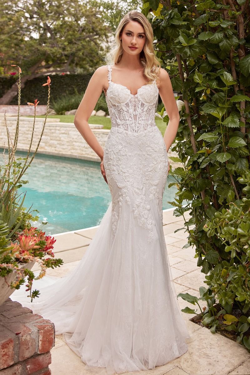 Lace Sweetheart Neckline Mermaid Bridal Gown by Ladivine CDS432W