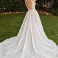 3D Flowers Lace A-Line Bridal Gown by Ladivine CDS436W