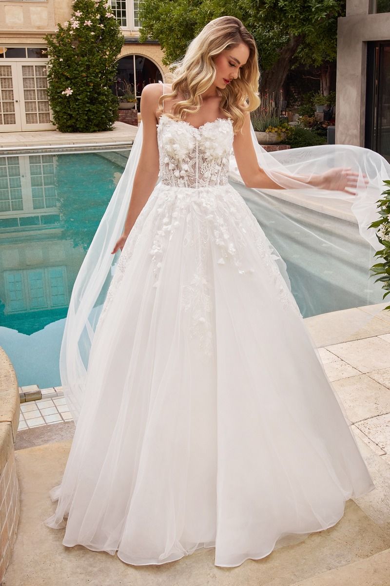 Layered Tulle A-Line Bridal Gown by Ladivine CDS437W