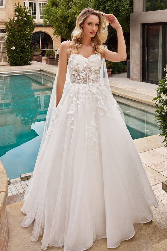 Layered Tulle A-Line Bridal Gown by Ladivine CDS437W