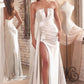 Satin Strapless V-Neckline Bridal Dress by Ladivine CDS441W - Special Occasion