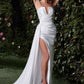 Satin Strapless V-Neckline Bridal Dress by Ladivine CDS441W - Special Occasion