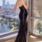 Strapless Satin Leg Slit Gown by Ladivine CDS448 - Special Occasion