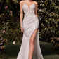 Lace Bodice Strapless Bridal Dress by Ladivine CDS465W - Special Occasion