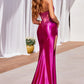 Strapless Lace & Satin Leg Slit Gown by Cinderella Divine CDS489 - Special Occasion