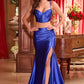 Two Piece Satin Fitted Gown by Cinderella Divine CDS493 - Special Occasion