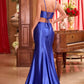 Two Piece Satin Fitted Gown by Cinderella Divine CDS493 - Special Occasion