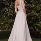 Chiffon Scoop Neckline A-Line Bridal Gown by Cinderella Divine CDS503W - Special Occasion/Curves