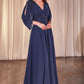 Embellished V-Neckline A-Line Gown by Cinderella Divine CDS508 - Special Occasion/Curves