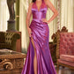 Halter Corset Waist Satin Gown by Cinderella Divine CH048 - Special Occasion