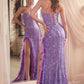 Strapless Sequin Sweetheart Neckline Gown by Cinderella Divine CH061 - Special Occasion