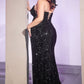 Strapless Sequin Gown by Cinderella Divine - CH151 - Special Occasion/Curves