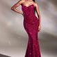 Strapless Sequin Gown by Cinderella Divine - CH151 - Special Occasion/Curves