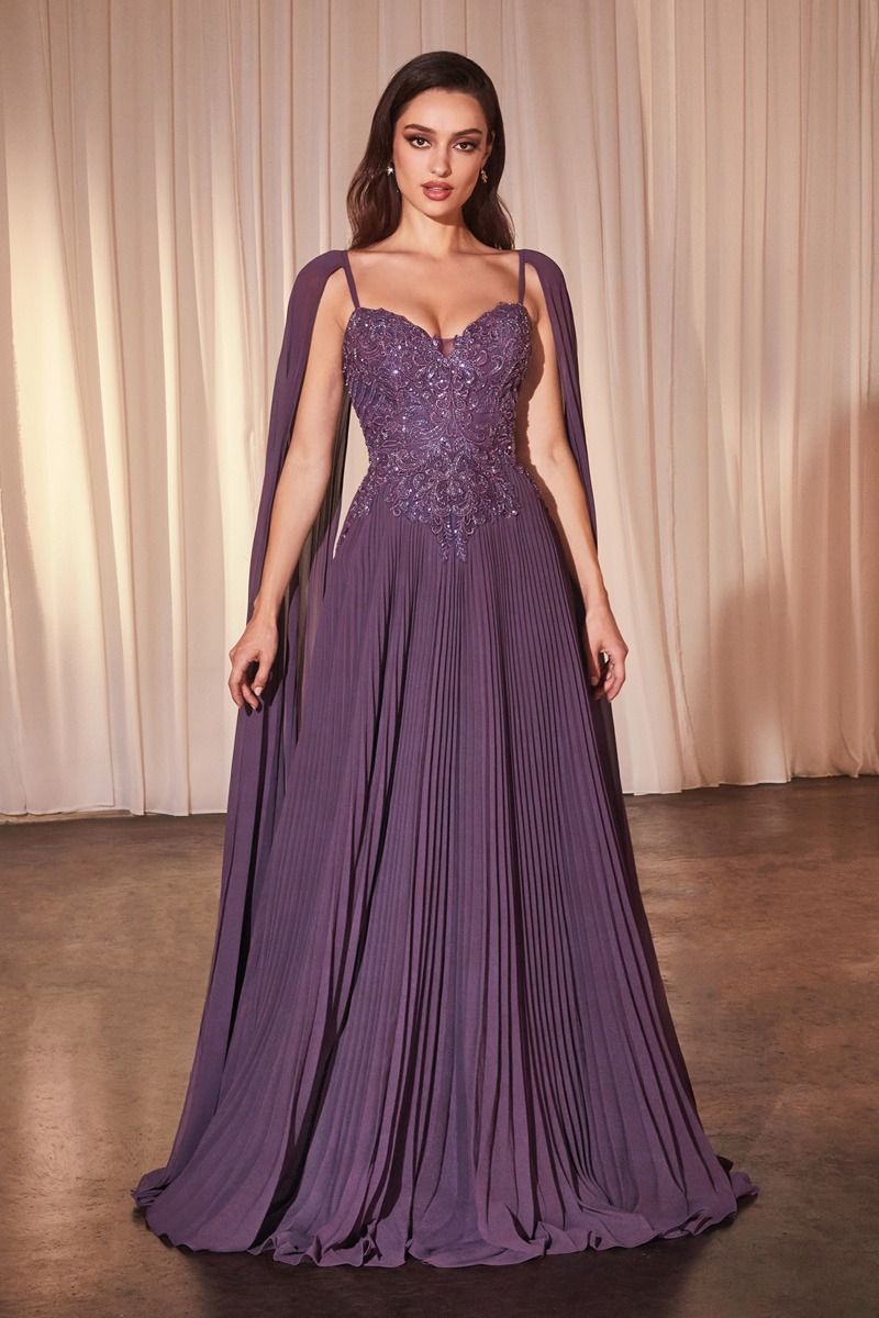 Pleated A-Line Sweetheart Neckline Gown by Cinderella Divine CJ937 - Special Occasion/Curves