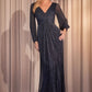 Long Sleeve V-Neckline Sheath Gown by Cinderella Divine CK2141 - Special Occasion/Curves