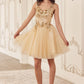 Sequin Beaded A-Line Tulle Short Dress by Cinderella Divine CY019 - Special Occasion