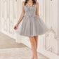 Sequin Beaded A-Line Tulle Short Dress by Cinderella Divine CY019 - Special Occasion