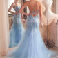 Embellished Pastel Mermaid Gown by Cinderella Divine D145 - Special Occasion