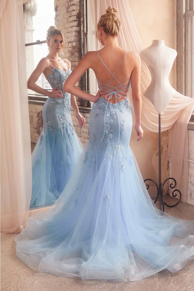 Embellished Pastel Mermaid Gown by Cinderella Divine D145 - Special Occasion