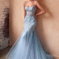 Embellished Pastel Mermaid Gown by Cinderella Divine D145 - Special Occasion