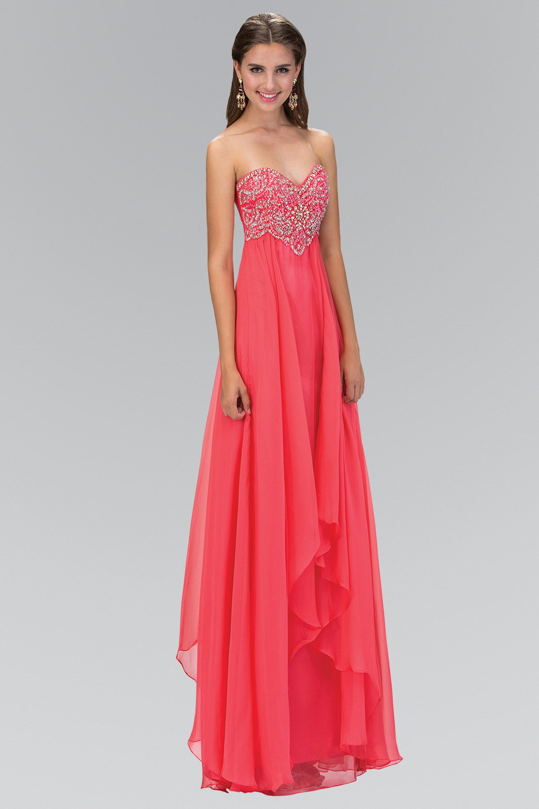 Chiffon Strapless Sweetheart Neckline Dress by Elizabeth K - GL1061