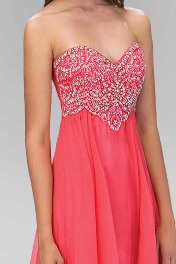 Chiffon Strapless Sweetheart Neckline Dress by Elizabeth K - GL1061