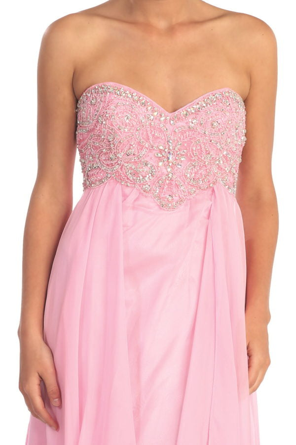 Chiffon Strapless Sweetheart Neckline Dress by Elizabeth K - GL1061