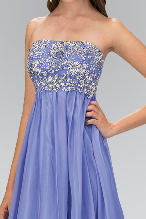 Embellished Strapless Straight Across A-Line Dress by Elizabeth K - GL1069