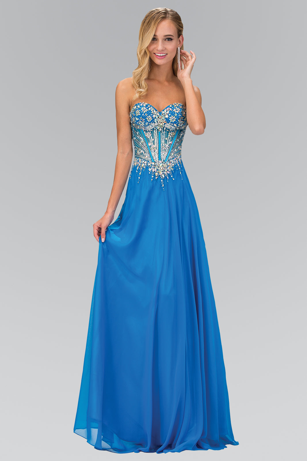 Strapless Sweetheart Neckline A-Line Dress by Elizabeth K - GL1132