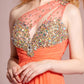 Embellished One Shoulder Asymmetric Neckline Dress by Elizabeth K - GL1138