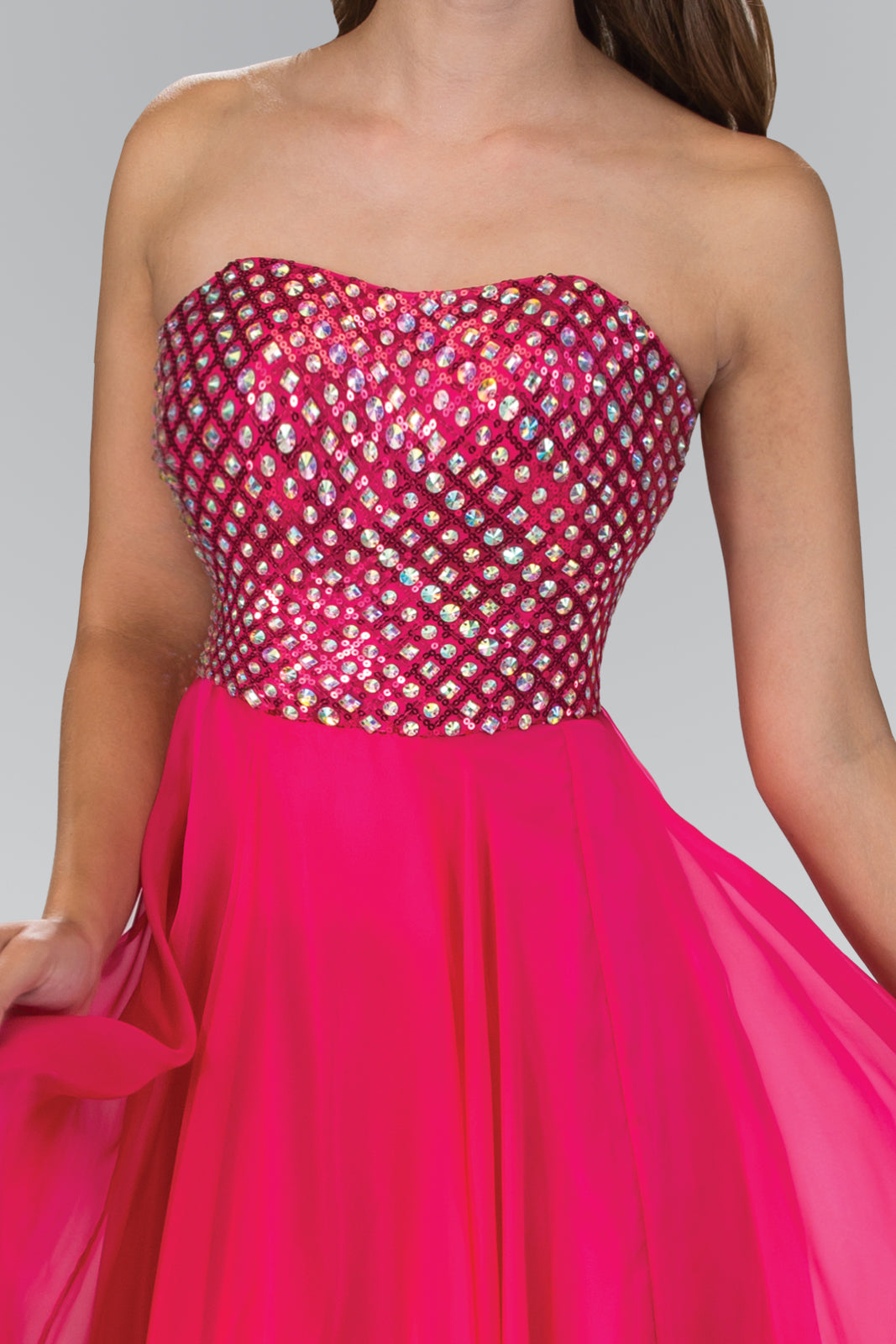 Chiffon Strapless Sweetheart A-Line Dress by Elizabeth K - GL1146