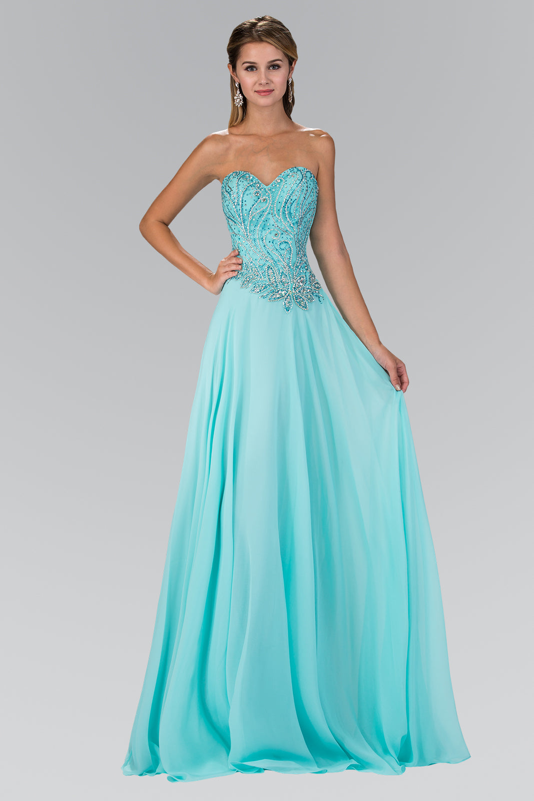 Embellished Strapless Sweetheart A-Line Dress by Elizabeth K - GL2114