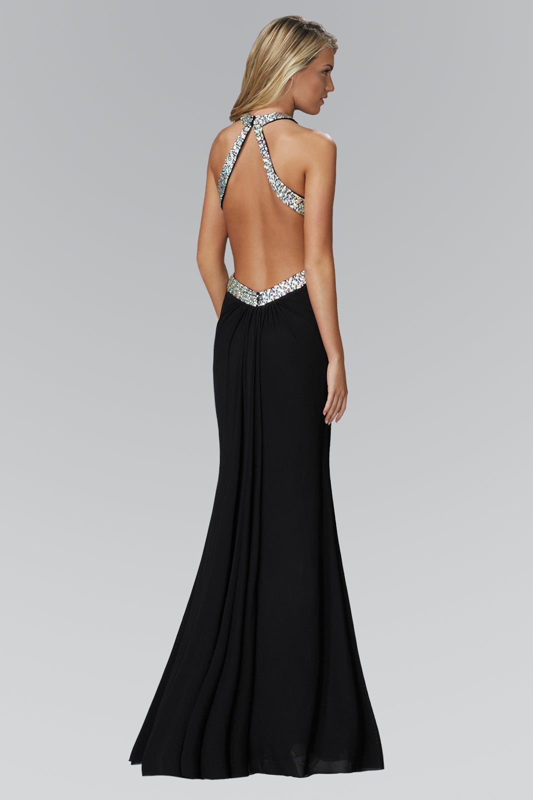 Embellished Halter Neck Mermaid Dress by Elizabeth K - GL2142