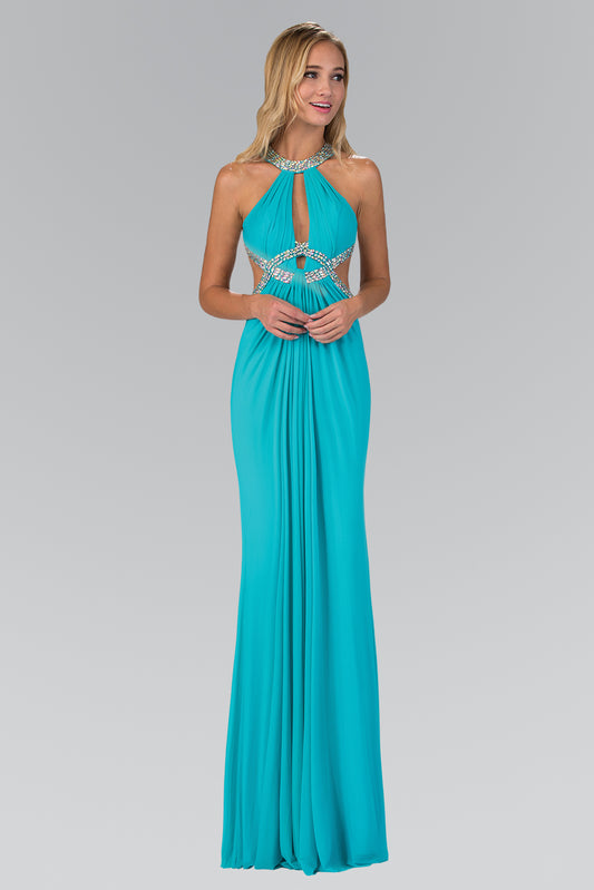 Embellished Halter Neck Mermaid Dress by Elizabeth K - GL2142