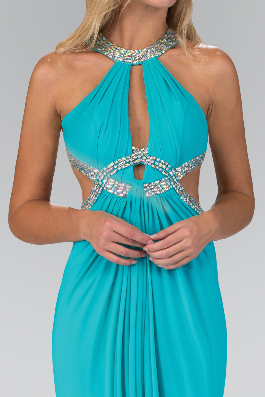 Embellished Halter Neck Mermaid Dress by Elizabeth K - GL2142