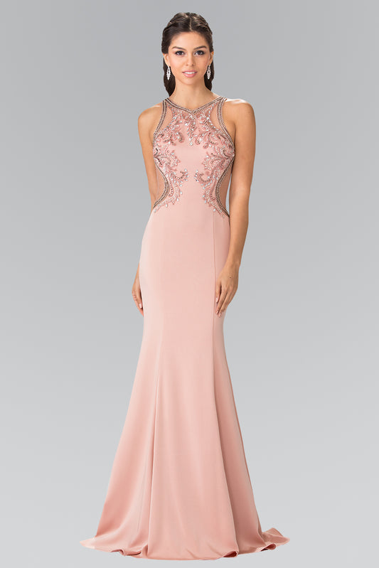 Beads Embellished High-Neck Mermaid Dress by Elizabeth K - GL2237