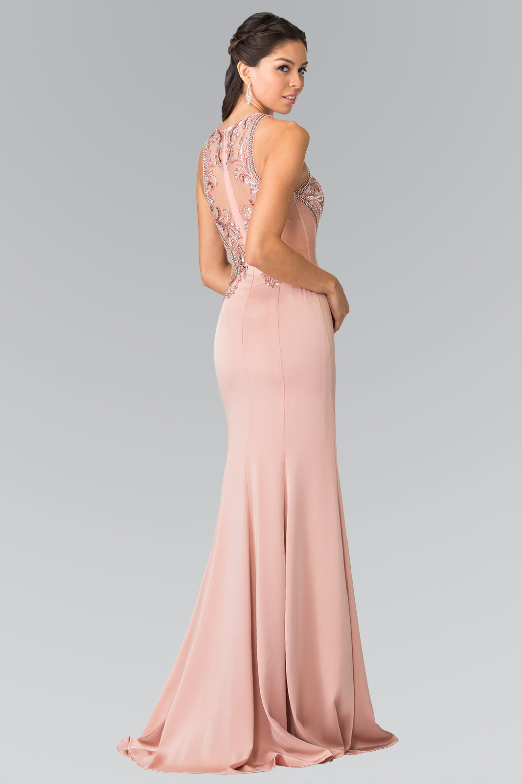 Beads Embellished High-Neck Mermaid Dress by Elizabeth K - GL2237