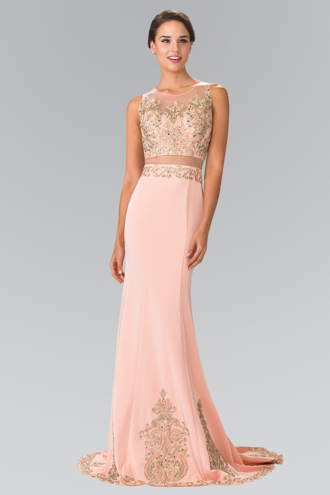 Embroidery Sleeveless Two-Piece Mermaid Dress by Elizabeth K - GL2248