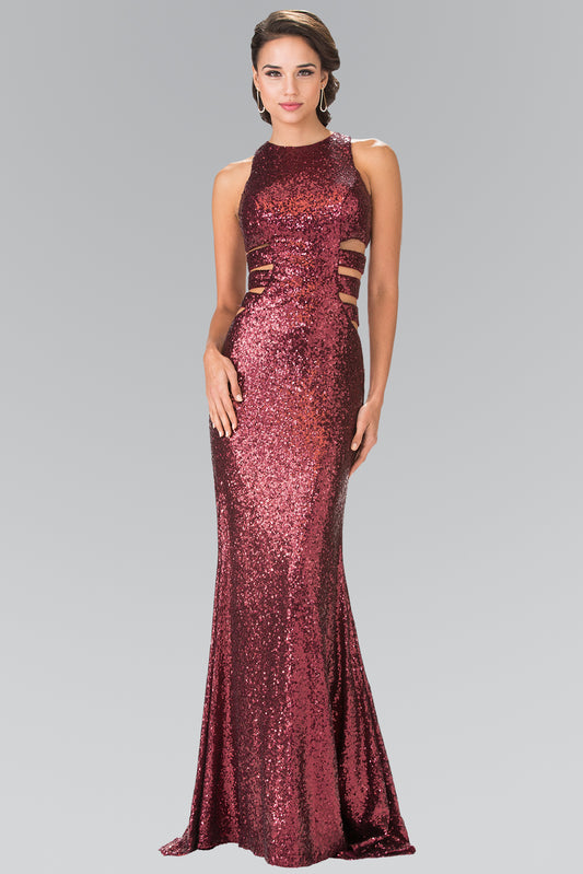 Sequin Illusion V-Neck Mermaid Dress by Elizabeth K - GL2299 - Special Occasion